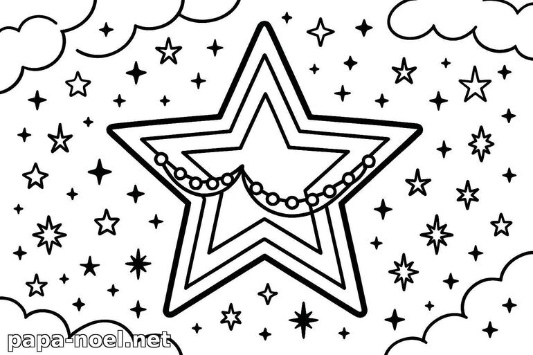 Coloriage d'étoile de Noël