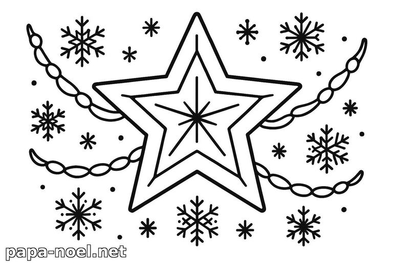 Coloriage d'étoile de Noël