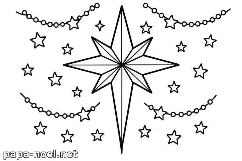 Coloriage d'étoile de Noël