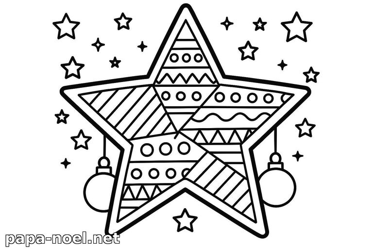 Coloriage d'étoile de Noël