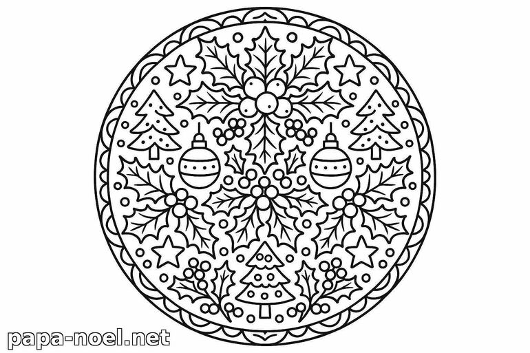 Coloriage de mandala de Noël