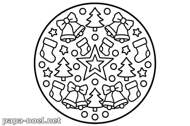 Coloriage de mandala de Noël