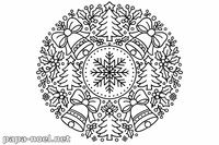 Coloriage de Mandalas de Noël