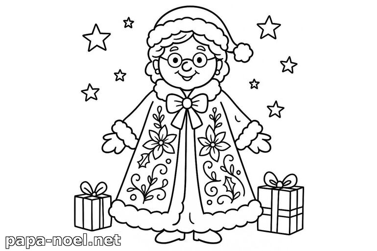 Coloriage de Mère Noël