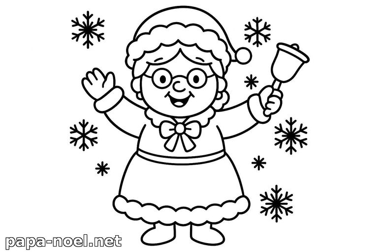 Coloriage de Mère Noël