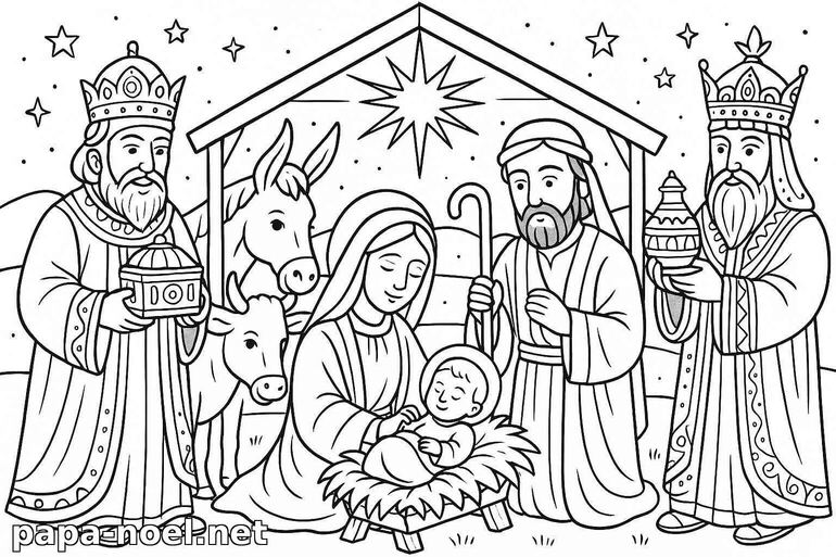 Coloriage de la Nativité