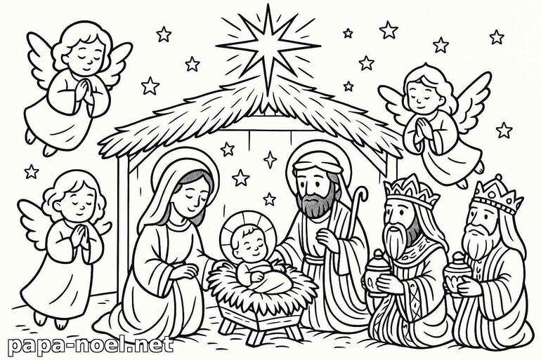 Coloriage de la Nativité