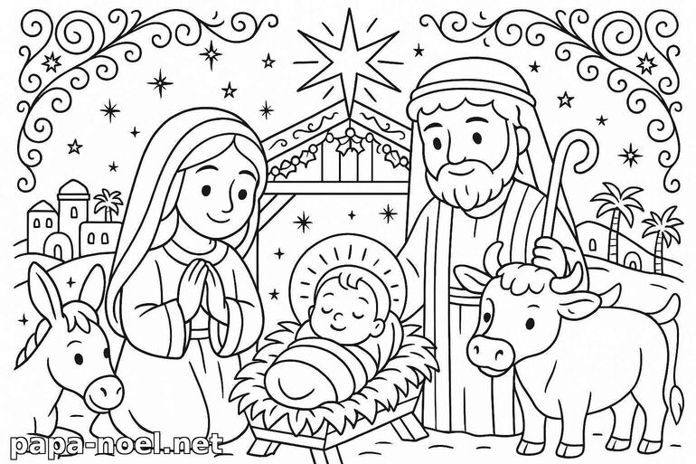 Coloriage de la Nativité