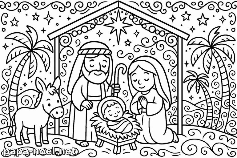 Coloriage de la Nativité