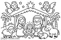 Coloriage Nativité et Crèche de Noël