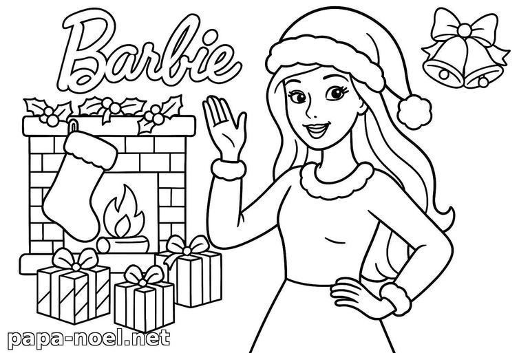 Coloriage de Barbie Noël
