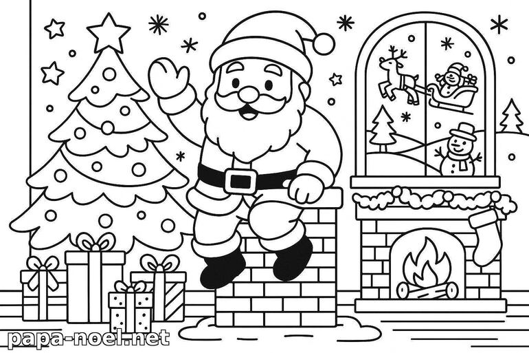 Coloriage de Père Noël à imprimer