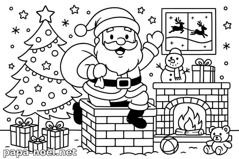 Coloriage de Père Noël à imprimer