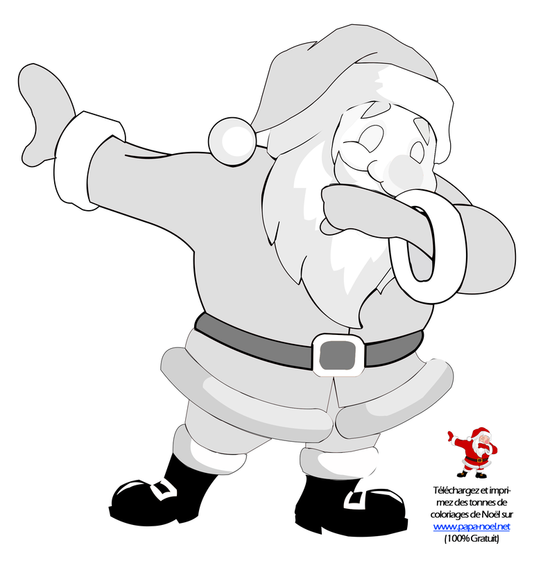 Coloriage du Père Noël qui fait le dab