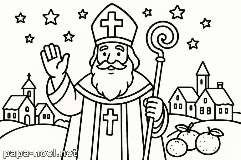 Coloriage de Saint Nicolas