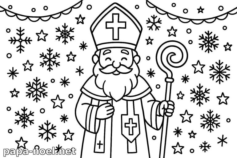 Coloriage de Saint Nicolas
