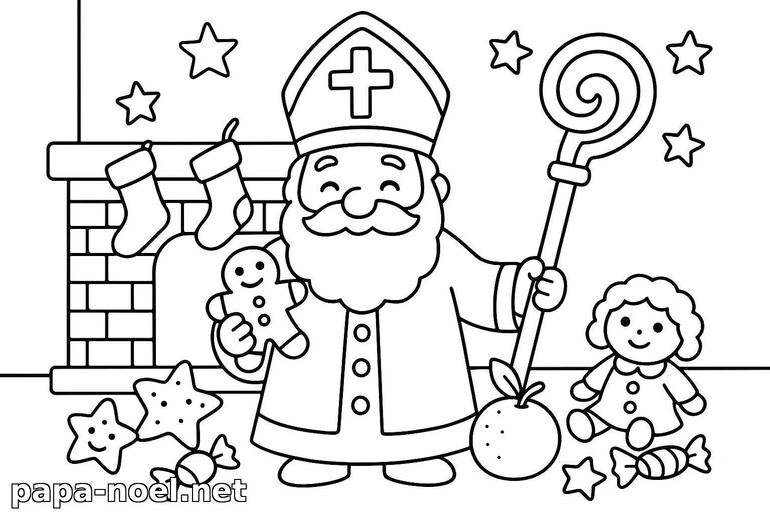 Coloriage de Saint Nicolas