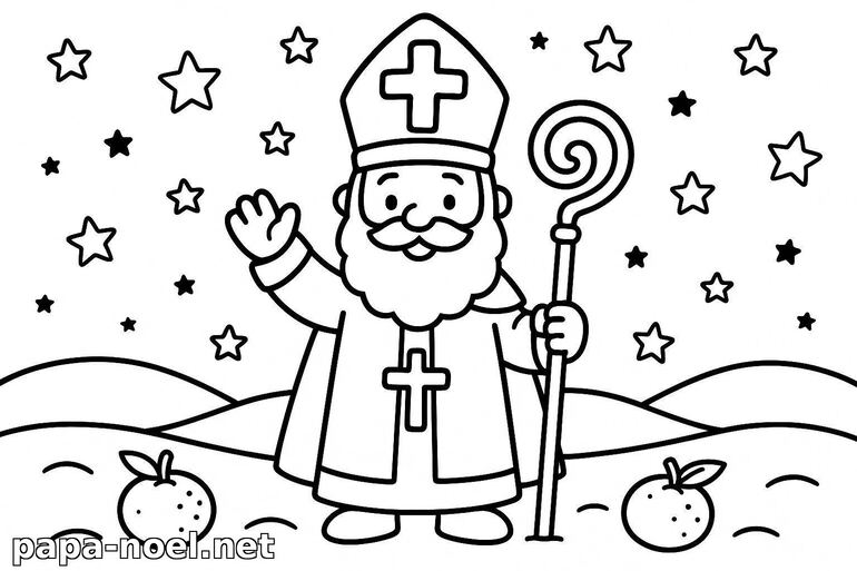 Coloriage de Saint Nicolas