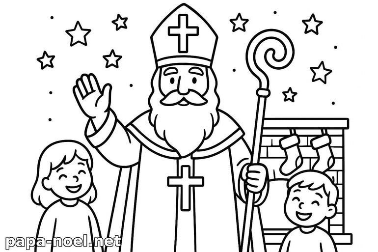 Coloriage de Saint Nicolas