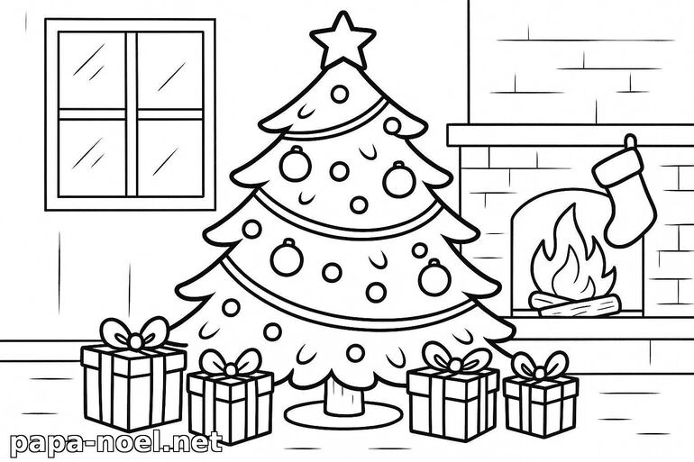 Coloriage de sapin de Noël