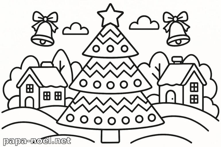 Coloriage de sapin de Noël