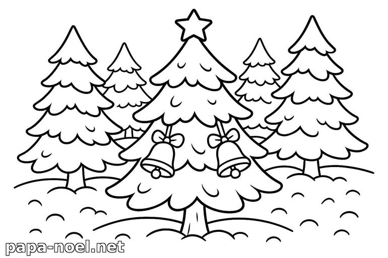 Coloriage de sapin de Noël