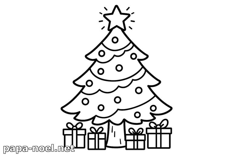 Coloriage de sapin de Noël