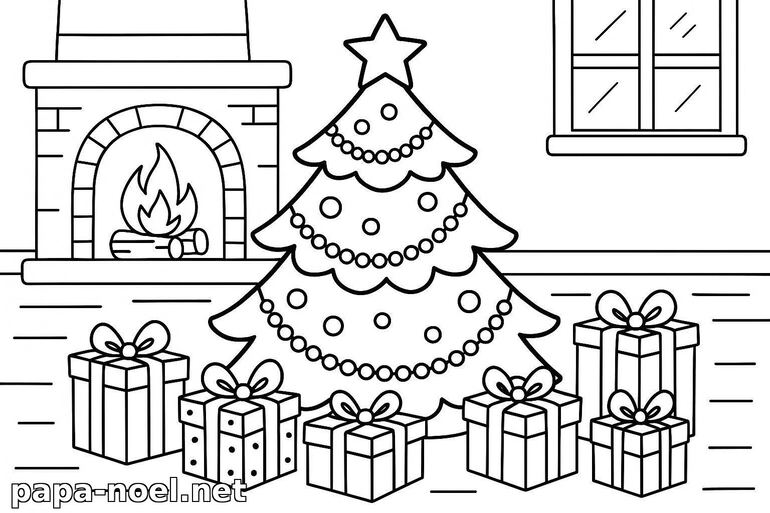 Coloriage de sapin de Noël