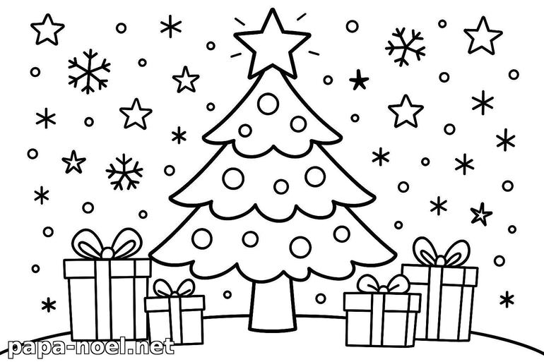 Coloriage de sapin de Noël