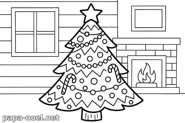Coloriage de sapin de Noël
