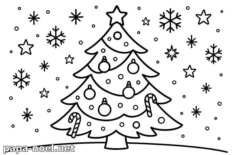 Coloriage de sapin de Noël