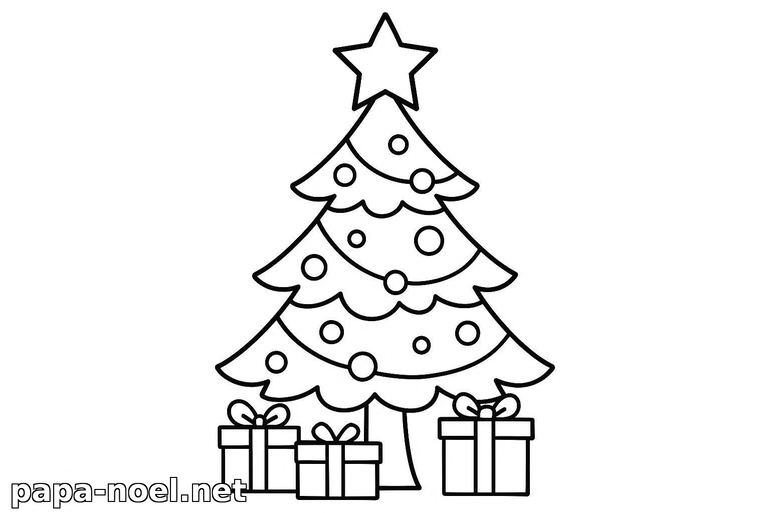 Coloriage de sapin de Noël