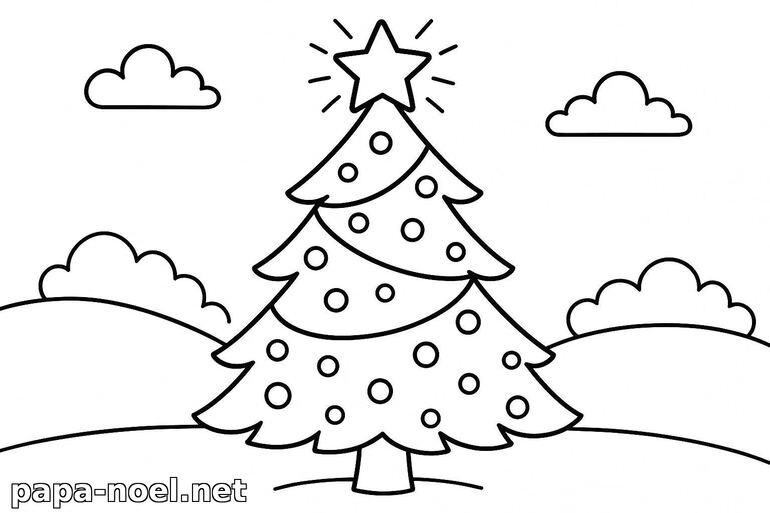 Coloriage de sapin de Noël