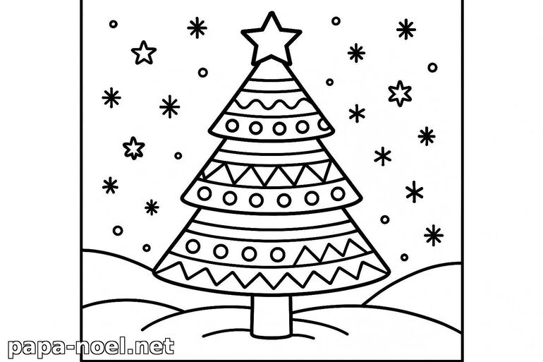 Coloriage de sapin de Noël