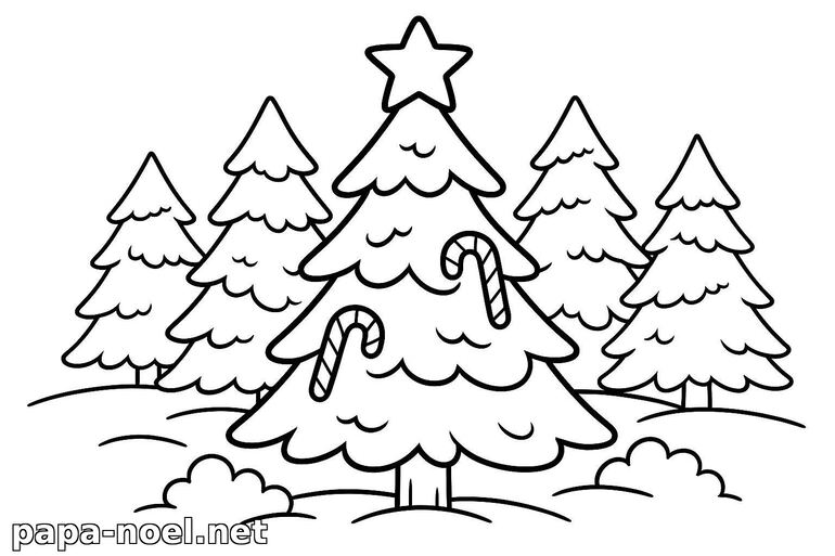 Coloriage de sapin de Noël