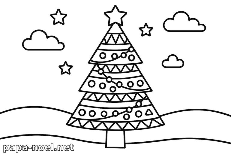 Coloriage de sapin de Noël