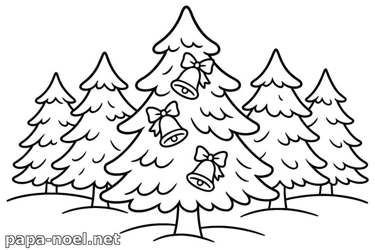 Coloriage de sapins de Noël