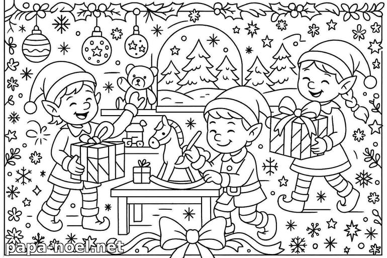 Coloriages Lutin de Noël