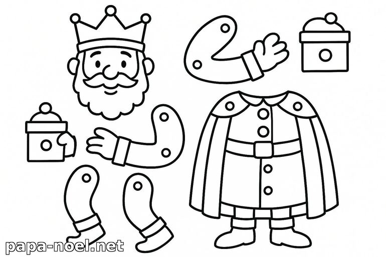 Coloriage de roi à assembler