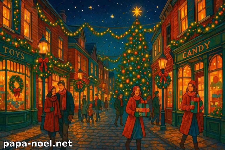 Illustration de village de Noël féérique