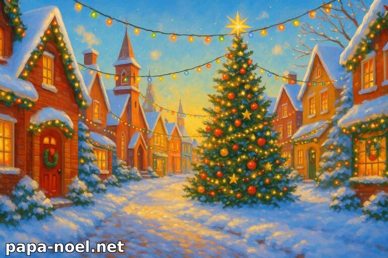 Village de Noël illuminé