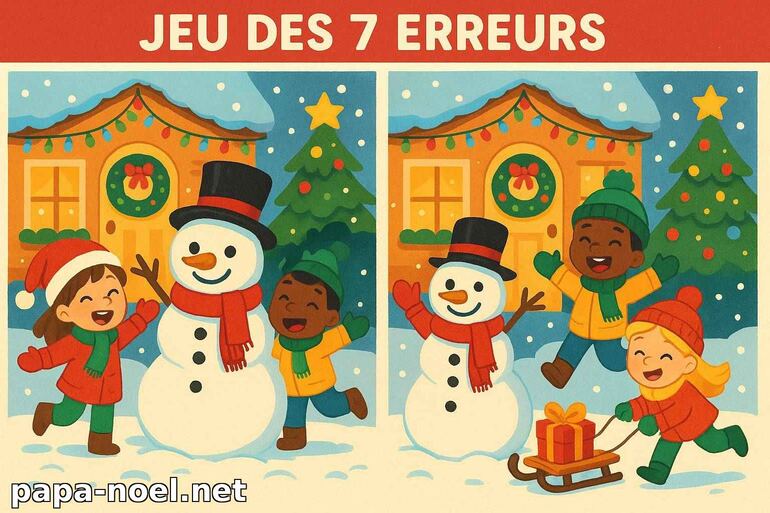 Jeu des 7 erreurs de Noël