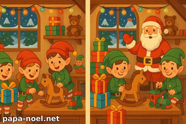 Jeu des différences atelier du Père Noël