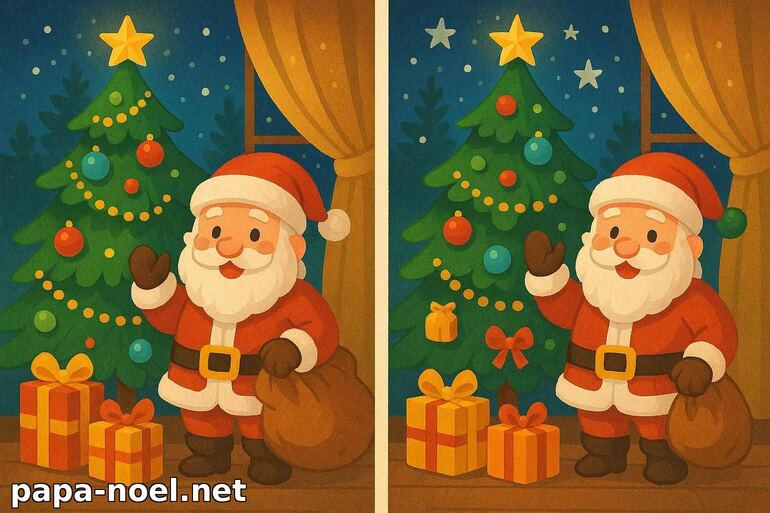 Jeu des différences avec le Père Noël