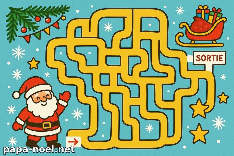 Labyrinthe de Noël avec le Père Noël