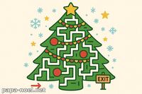 Jeux Papier de Labyrinthes de Noël