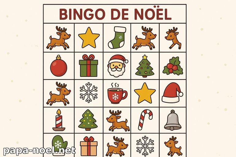 Bingo de Noël à imprimer