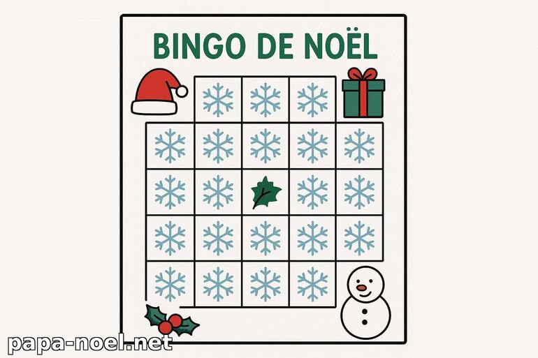 Bingo de Noël à imprimer