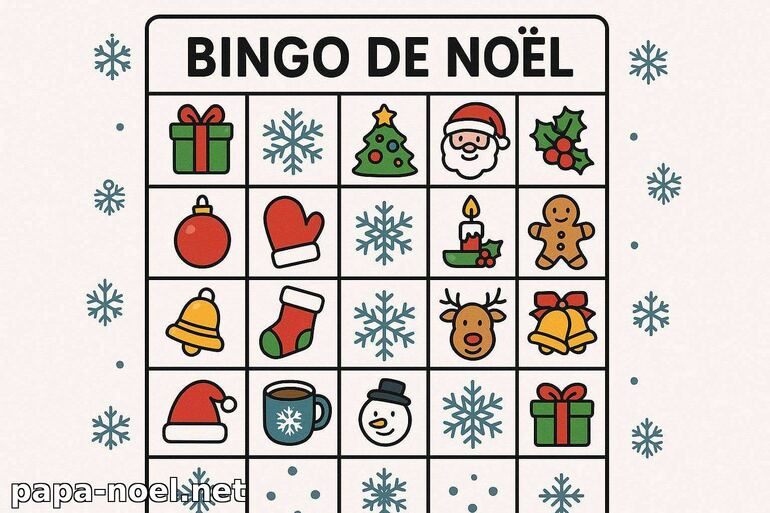 Bingo de Noël à imprimer