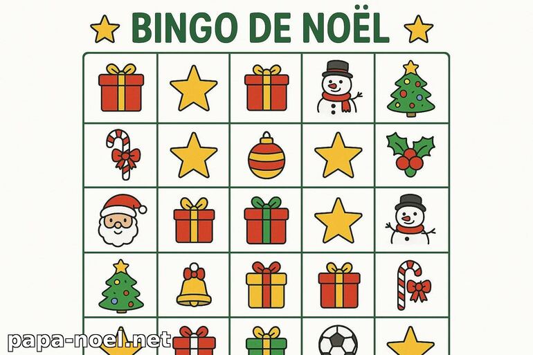 Bingo de Noël à imprimer